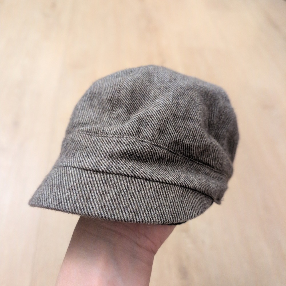 Brown Twill Newsboy Cap Baker Boy Hat with Elastic Back and Lining Small